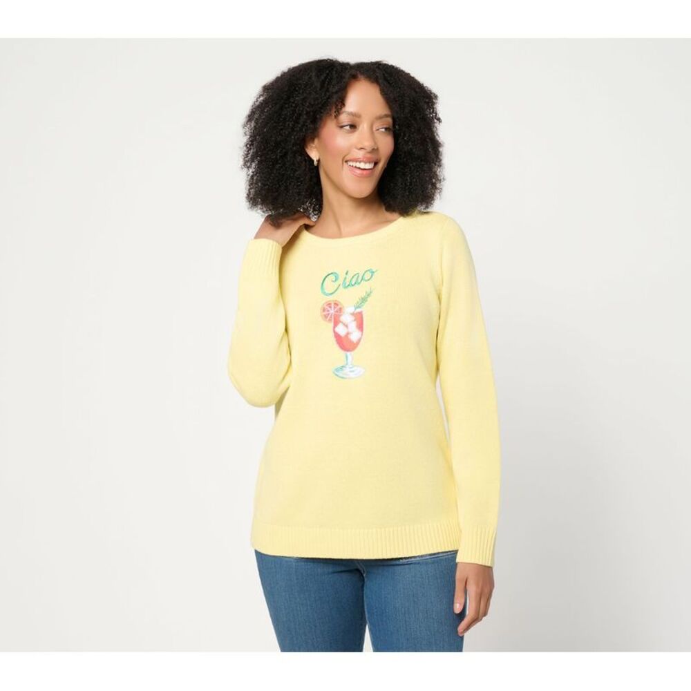 Belle by Kim Gravel Women's Top Sweater Sz 2XS (XXS) Make Your Yellow A726362